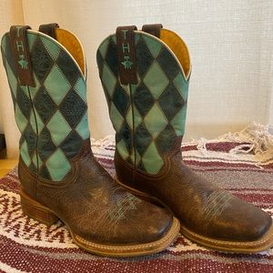 Tin Haul woman’s checkered boots, size 7.